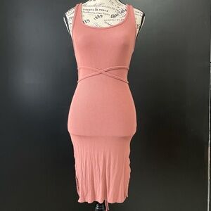 SHEIN Pink Ribbed Mini Dress